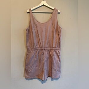 Zuda Women L Mixed Mesh Sleeveless Tennis Romper Purple Athletic